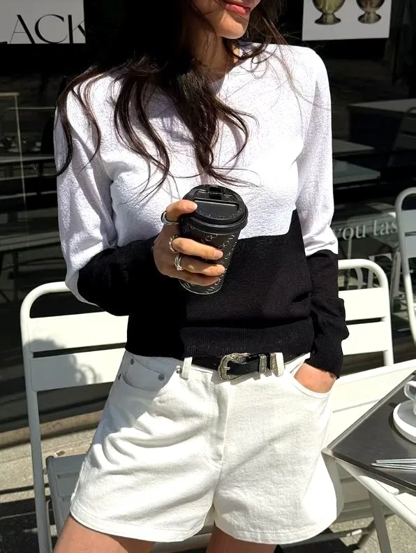 Stylish Color-Block Women's Top, Comfortable and Versatile