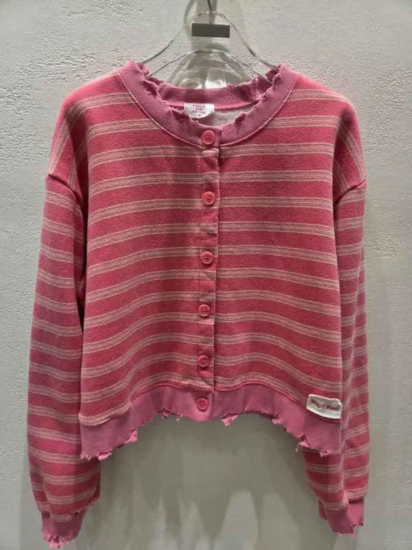 Stylish Striped Short Cardigan, Soft and Comfortable