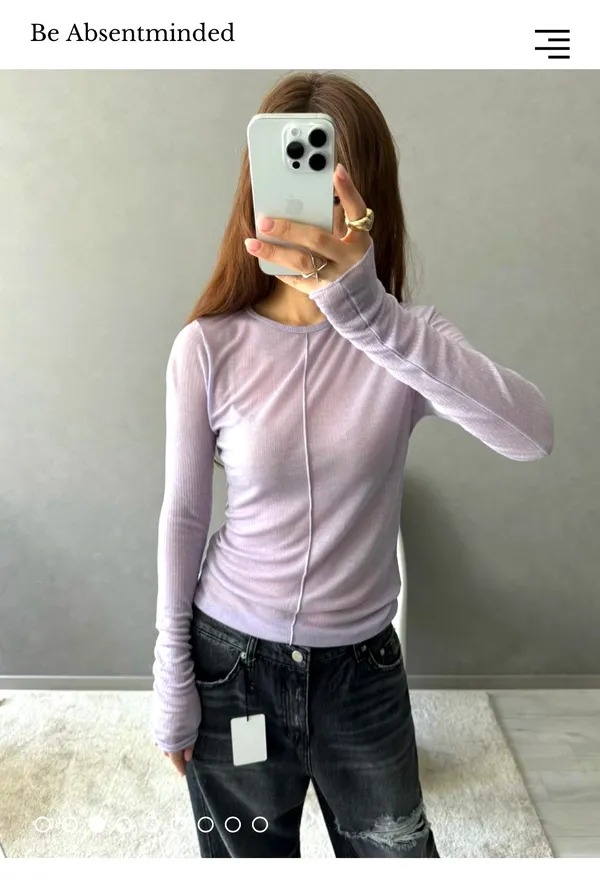 Elegant Purple Slim Fit Long Sleeve T-Shirt to Showcase Feminine Charm