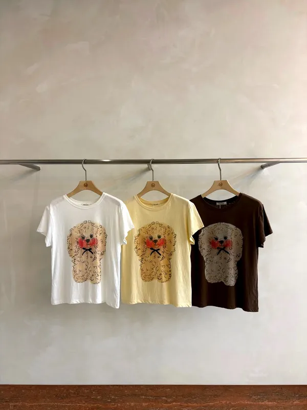 Fresh Yellow Printed Short Sleeve T-Shirt - Comfortable and Versatile
