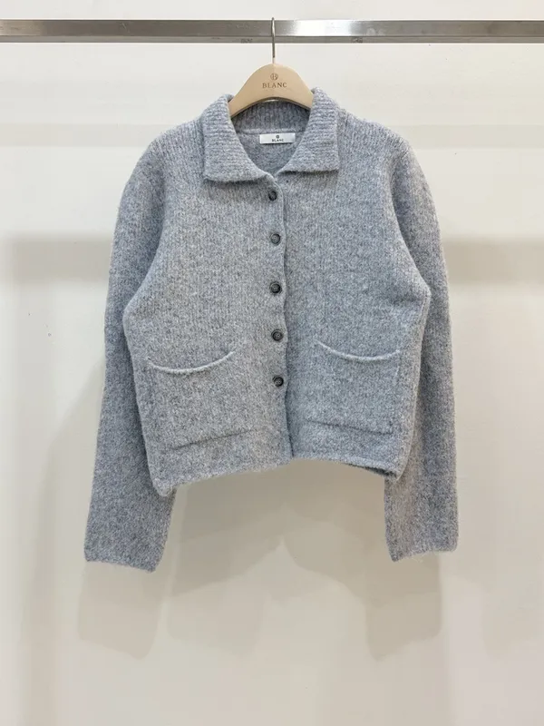 Elegant Gray Woolen Cardigan Coat - Fashionable and Versatile