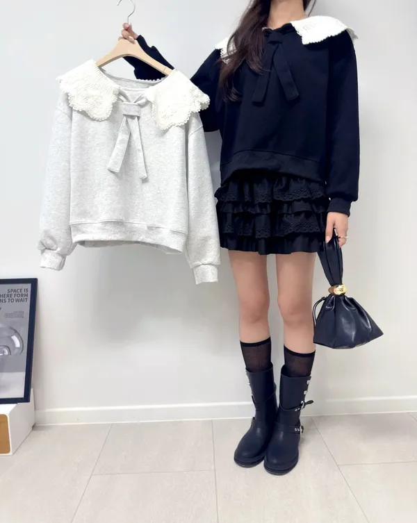 Sweet Lace Collar Women's Top - Comfortable Casual Style