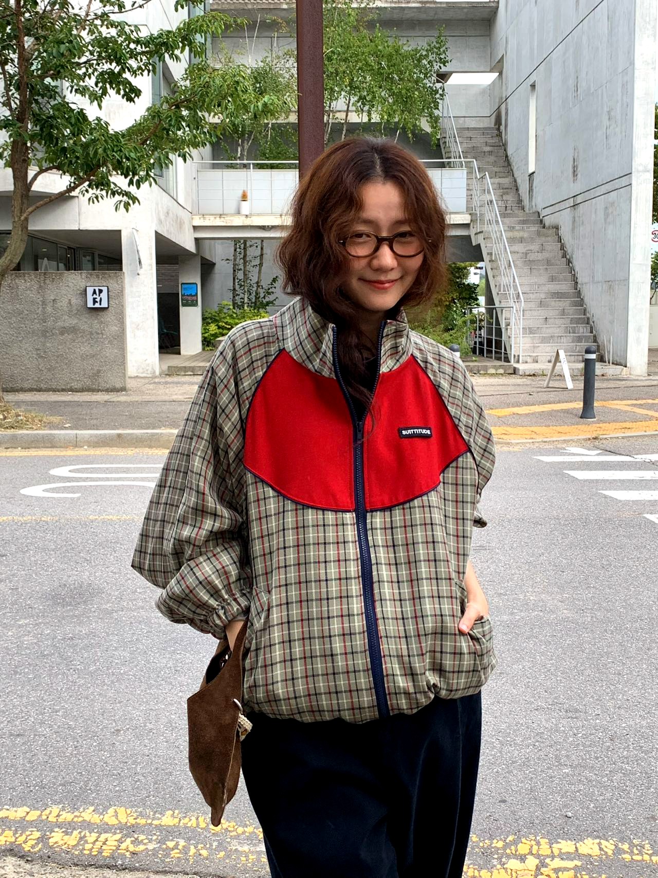 스타일리시 체크 여성 자켓 - 편안하고 따뜻함
