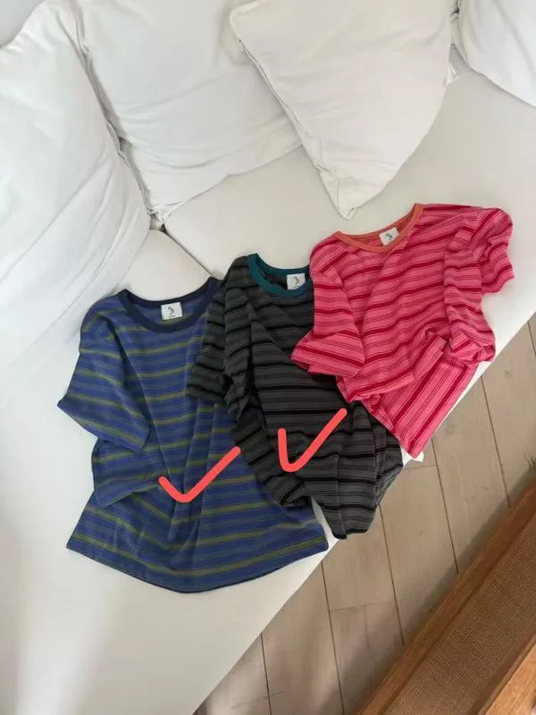 Striped Short Sleeve T-Shirt, Fresh and Comfortable for Summer Wear