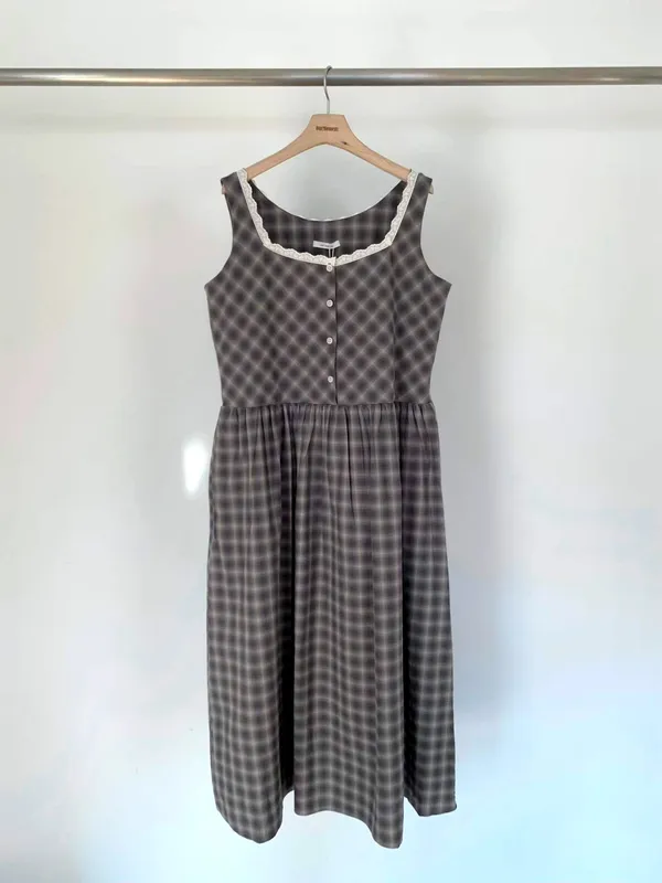 Elegant Plaid Women's Dress - Fresh and Comfortable