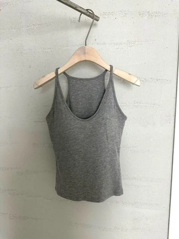 Minimalist Gray Women's Camisole Top, Comfortable and Breathable