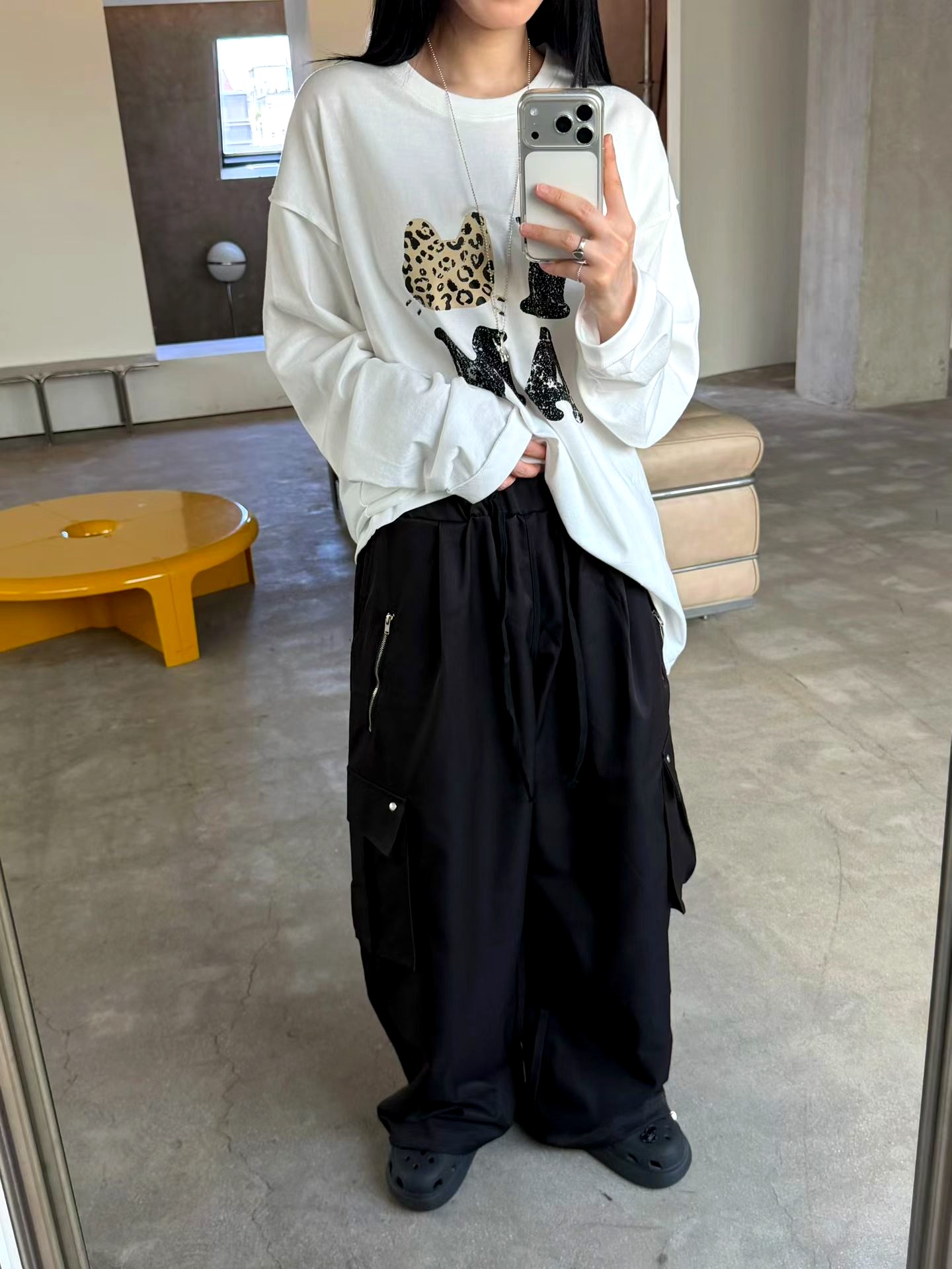 Fashionable Loose Black Women's Pants, Comfortable and Versatile