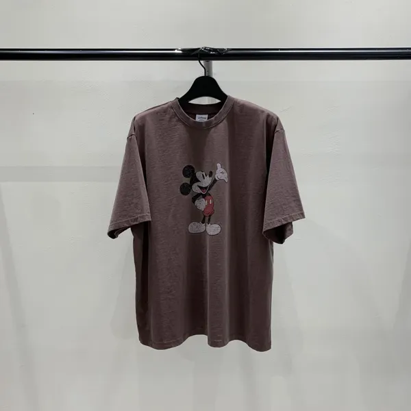 Cute Mickey Print Loose T-Shirt, Casual and Versatile