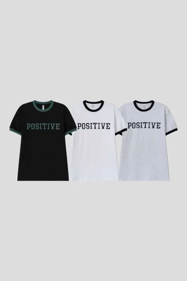 Stylish Letter Print Short Sleeve T-Shirt Set of Three
