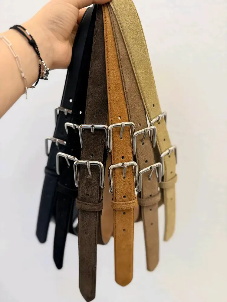 패셔너블 멀티컬러 벨트, 프리미엄 스웨이드, 다재다능한 스타일