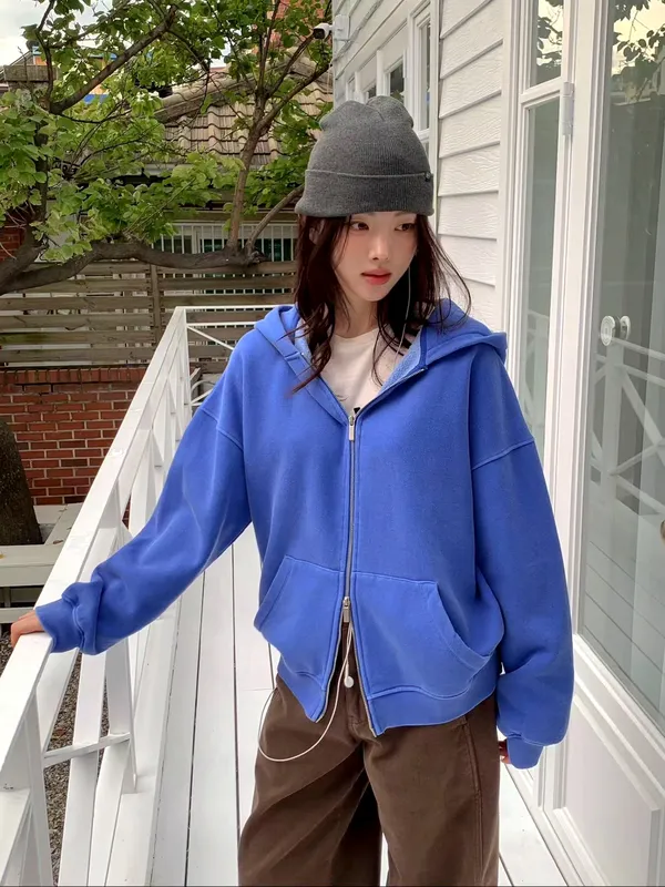 Stylish Casual Blue Jacket, Comfortable and Versatile