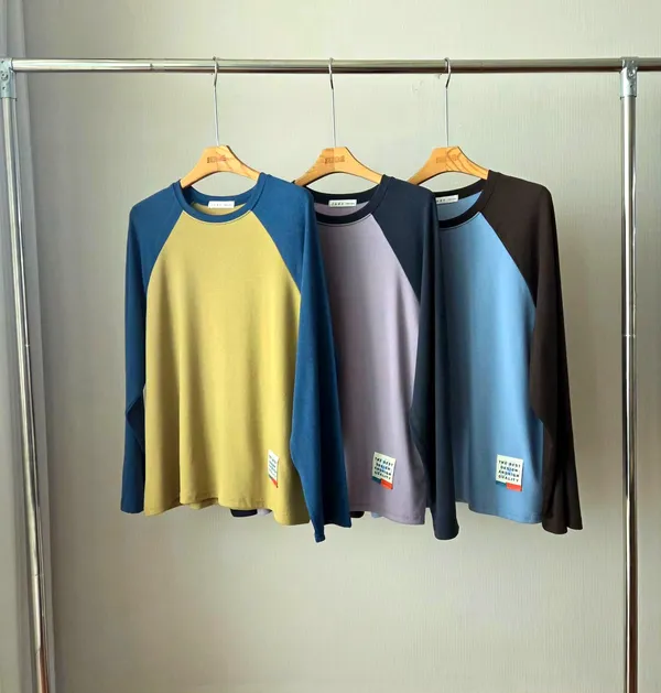 Stylish Color-Block Long Sleeve T-Shirt, Comfortable and Versatile