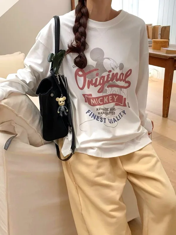 Mickey Mouse Pattern Loose T-Shirt, A Fashion Essential for Casual Wear