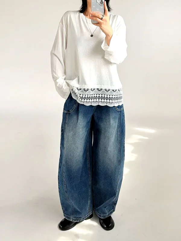 Lace Trim White Women's Top - Comfortable and Stylish