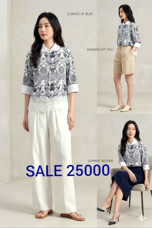 Elegant Printed Women's Top, Lightweight and Comfortable for Spring and Summer