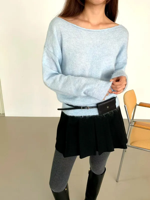 Soft and Comfortable Women's Sweater in Fresh Blue, Perfect for Pairing