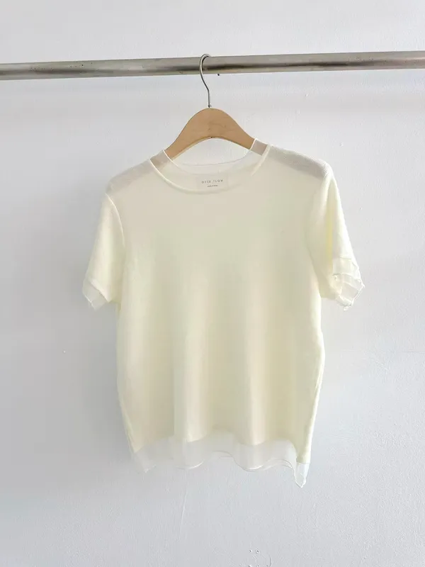 Fresh and Minimalist Women's Top - Comfortable and Breathable Knit T-Shirt