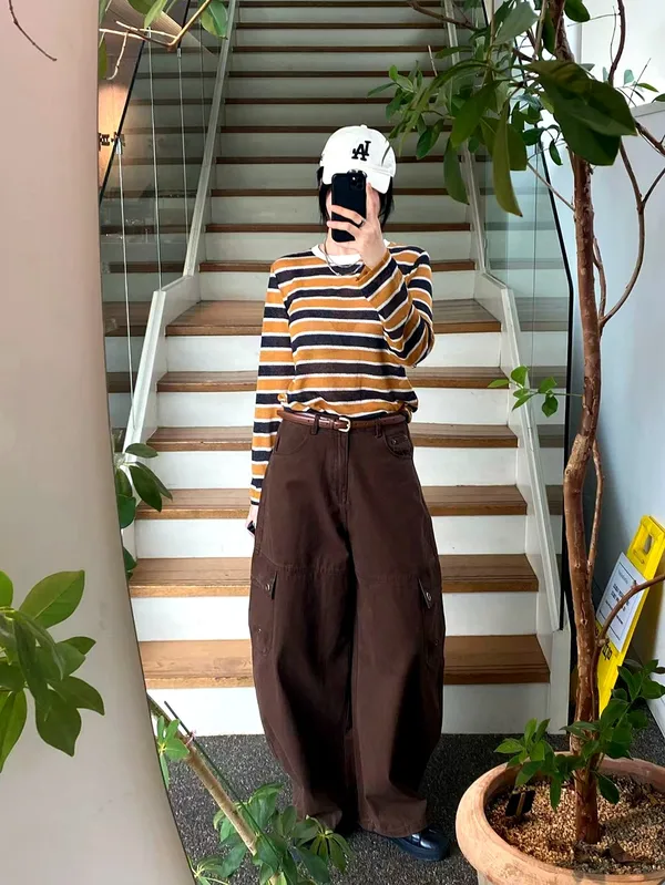 Striped Long Sleeve T-Shirt, Fashionable and Casual Style