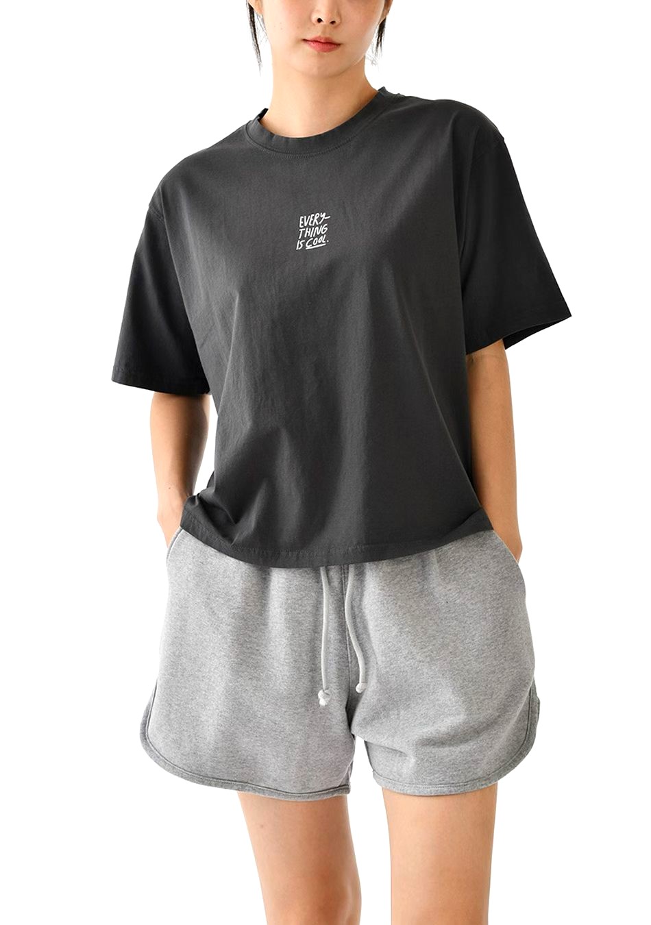 Minimalist Style Printed Short Sleeve T-Shirt, Comfortable and Versatile