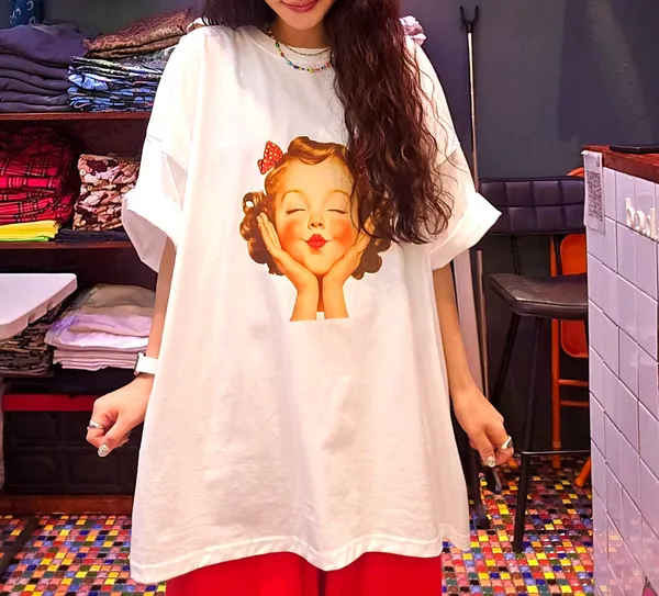 Cute Cartoon Printed Loose T-Shirt, A Fashion Essential for Casual Wear