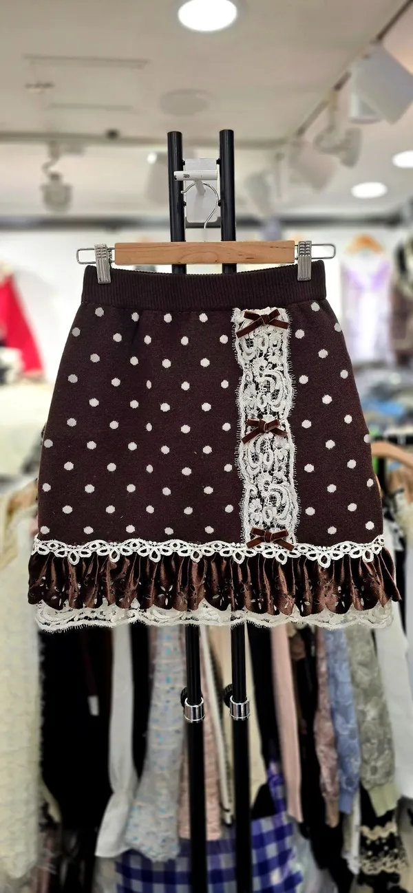 Sweet Polka Dot Decorated Skirt - Elegance Meets Cuteness