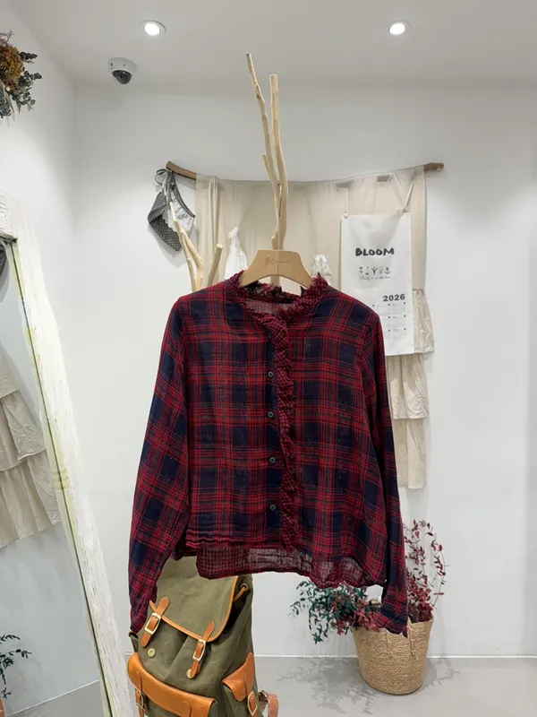 Vintage Plaid Cardigan Coat - Elegant and Fashionable