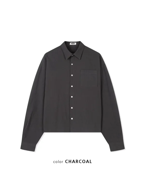 Stylish Men's Long Sleeve Shirt in Elegant Charcoal Gray