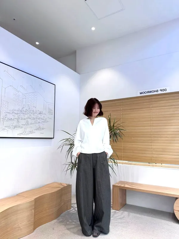 Minimalist Women's Top - Comfortable and Breathable White Shirt