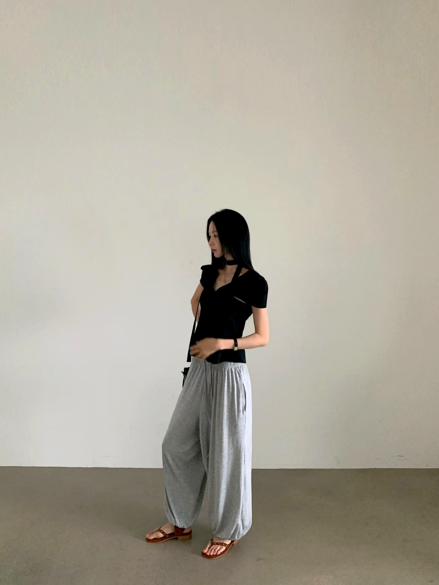 패셔너블한 루즈핏 여성 바지, 편안한 캐주얼 스타일