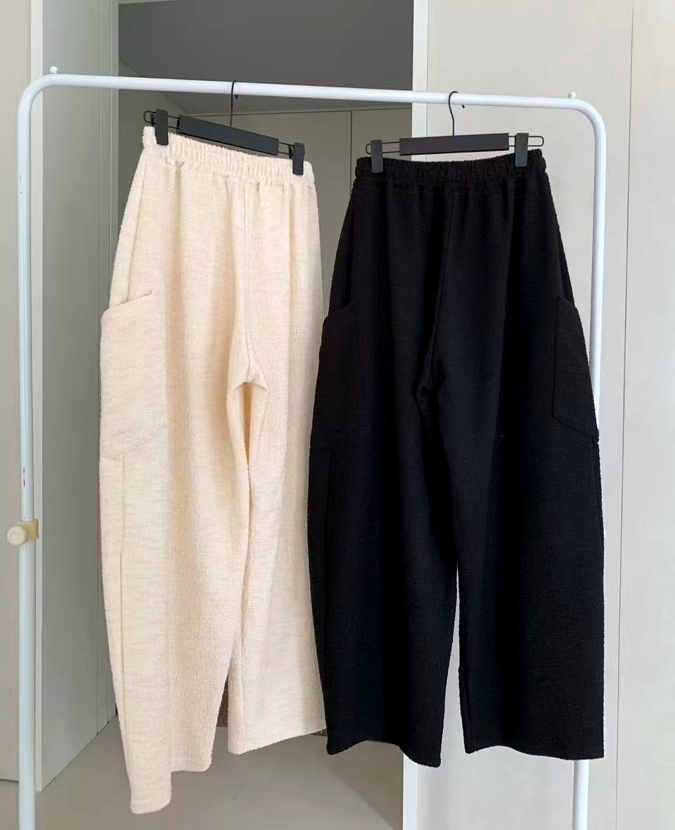 편안한 루즈 플러시 캐주얼 팬츠