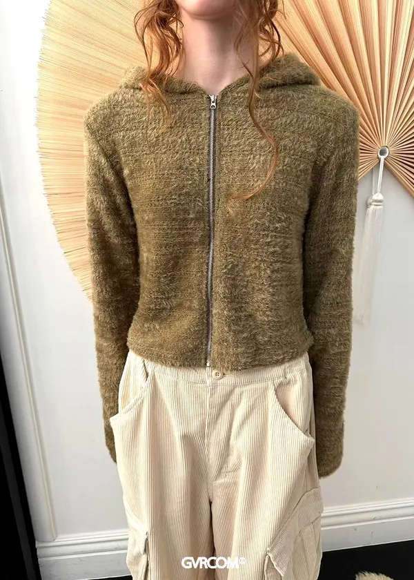 Fashionable Casual Zipper Plush Top, Warm and Comfortable