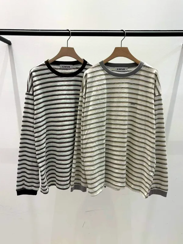 Stylish Striped Long Sleeve T-Shirt, Comfortable and Versatile