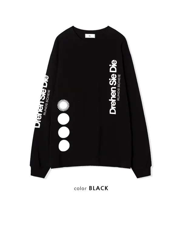 Stylish Black Long Sleeve T-Shirt with Unique Print Design