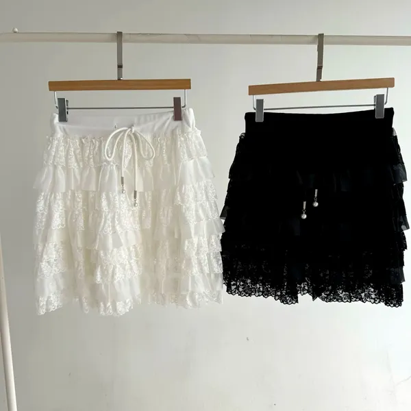 Fresh Lace Layered Skirt, Showcasing Elegant Charm