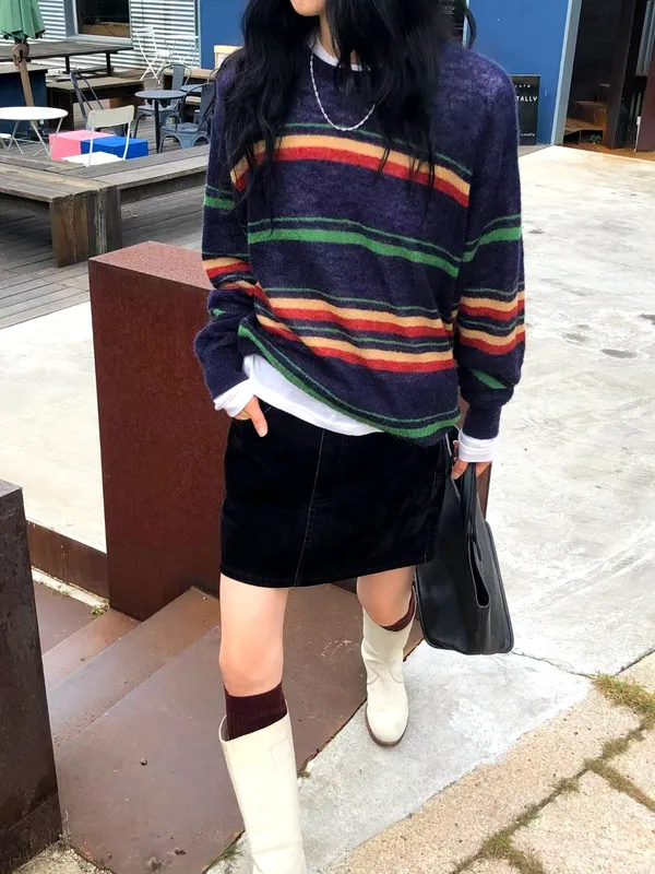 條紋針織衫，溫暖舒適的秋冬必備