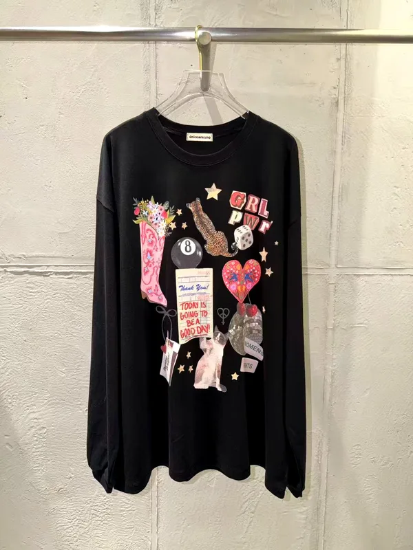 Unique Printed Long Sleeve T-Shirt - Fashionable Casual Style