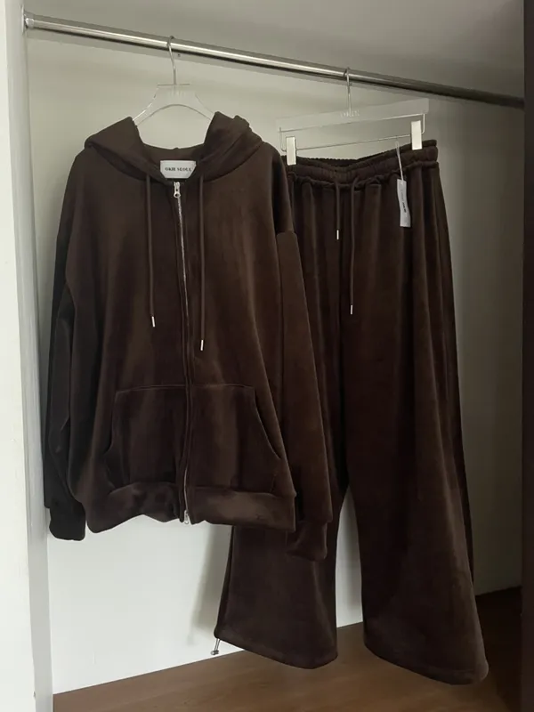 Stylish Casual Brown Hoodie Set - Comfortable and Versatile