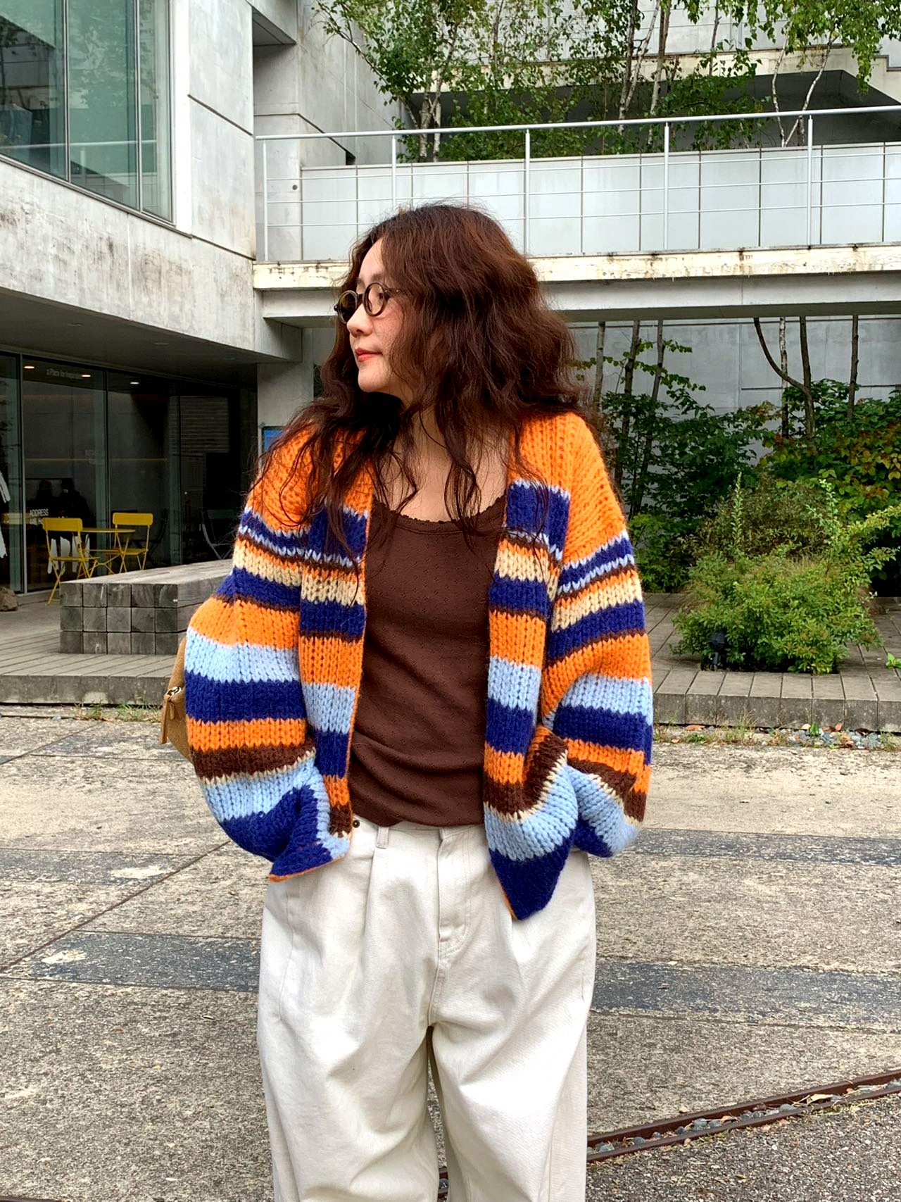 패셔너블 스트라이프 가디건, 따뜻하고 편안한 완벽한 매치