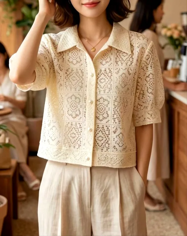 Sheer Lace Women's Top - Fresh and Elegant New Arrival New model launched