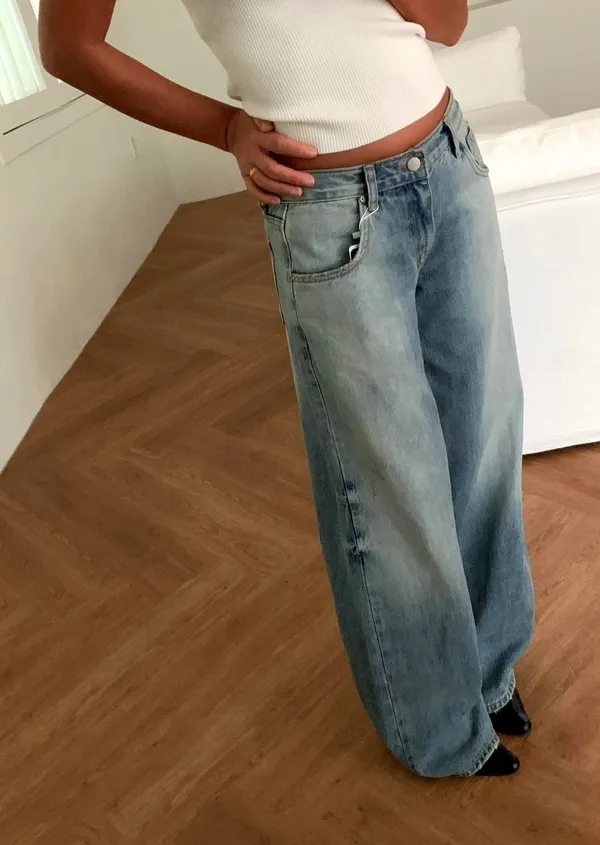 Loose Casual Denim Pants - Fashionable and Versatile, Comfortable and Breathable