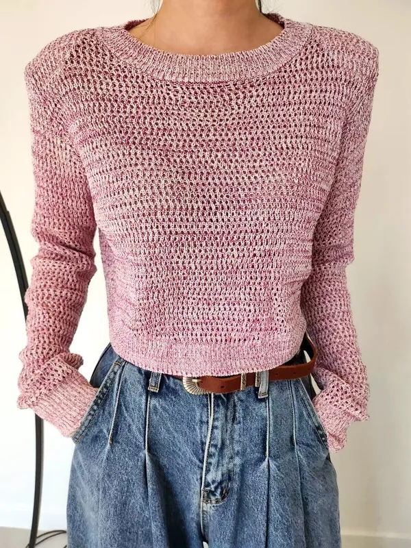 Fashionable Casual Knitted Top - Comfortable and Breathable for Spring and Autumn