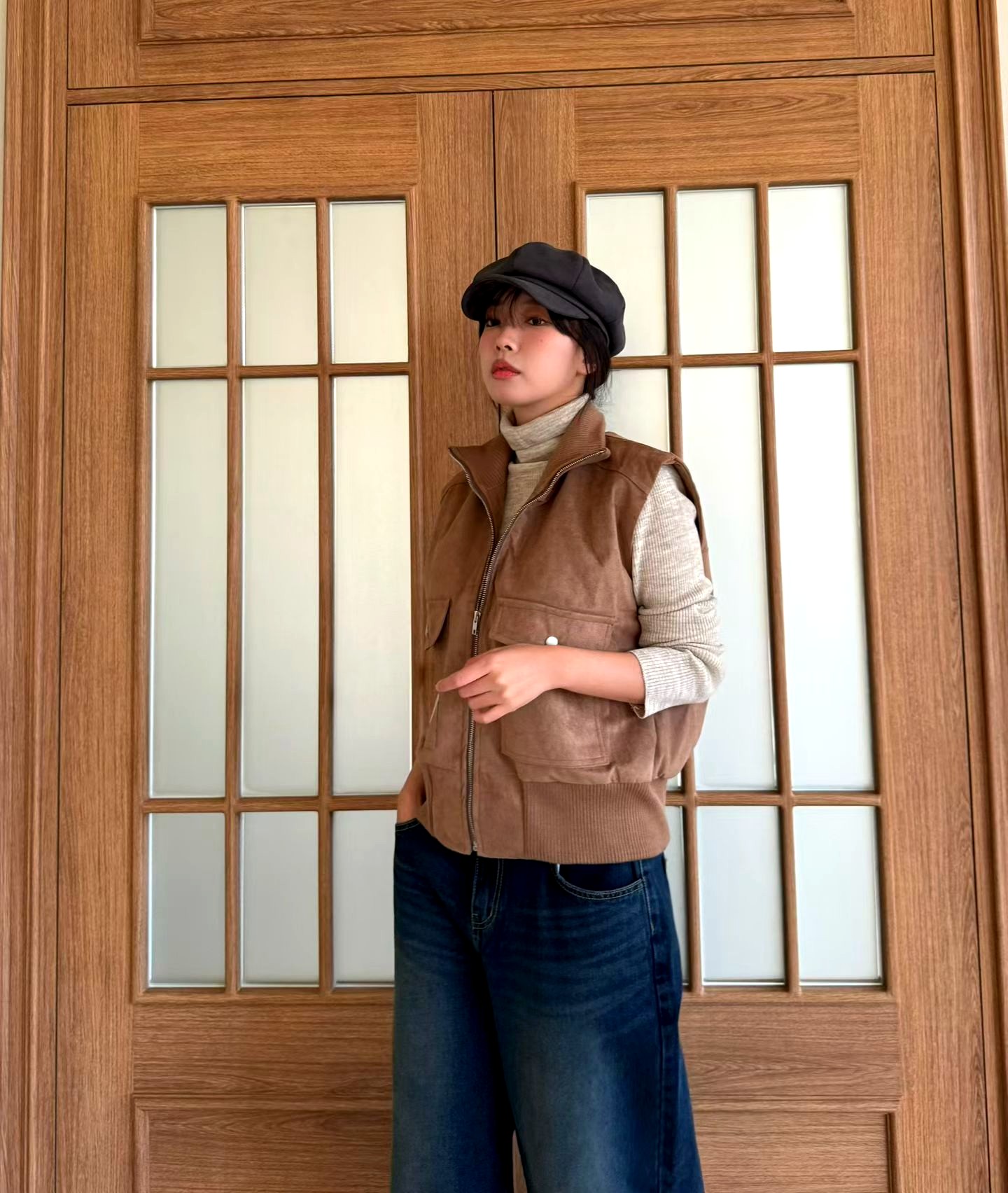 스타일리시한 캐주얼 여성 조끼 코트 - 우아하고 세련됨