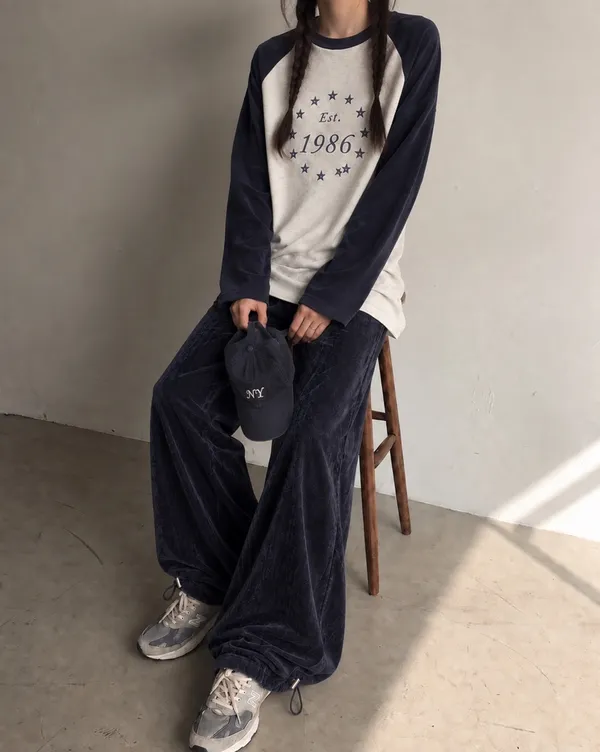 Vintage Style Long Sleeve T-Shirt, Comfortable and Casual