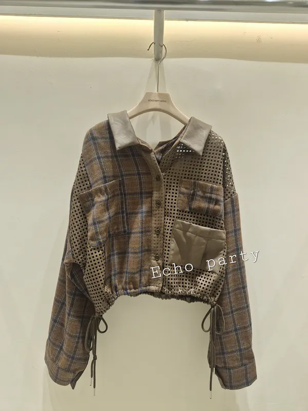 Fashionable Patchwork Mesh Shirt Jacket