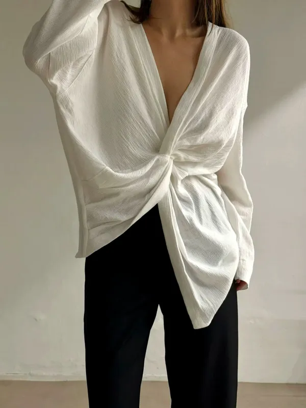 เสื้อผู้หญิงสไตล์มินิมอลแฟชั่น ดีไซน์อเนกประสงค์ สบายและระบายอากาศได้ดี