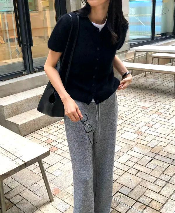 Sweater Lengan Pendek Bergaya Minimalis, Selesa dan Serbaguna
