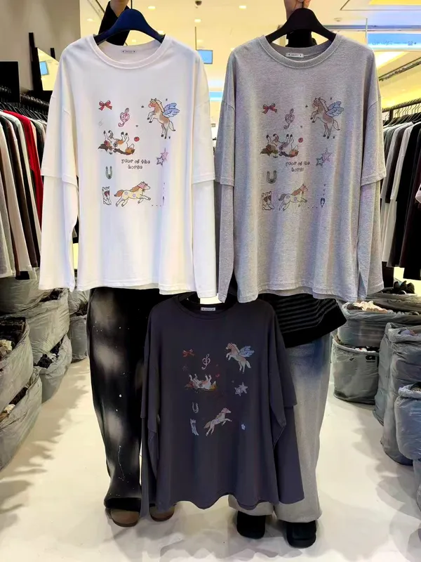 Cute Cartoon Pattern Women's T-Shirt - Comfortable and Casual Style