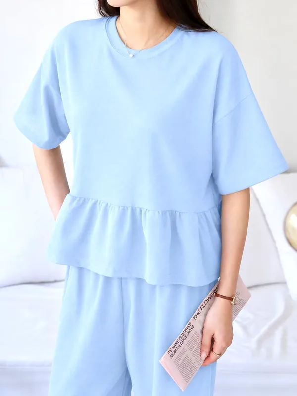 ชุดเสื้อผ้าผู้หญิงสีน้ำเงินสดใส - สไตล์สบายๆ ลดราคา