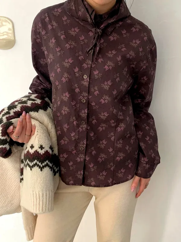 Elegant Floral Print Shirt - Soft and Comfortable, Perfect for Pairing
