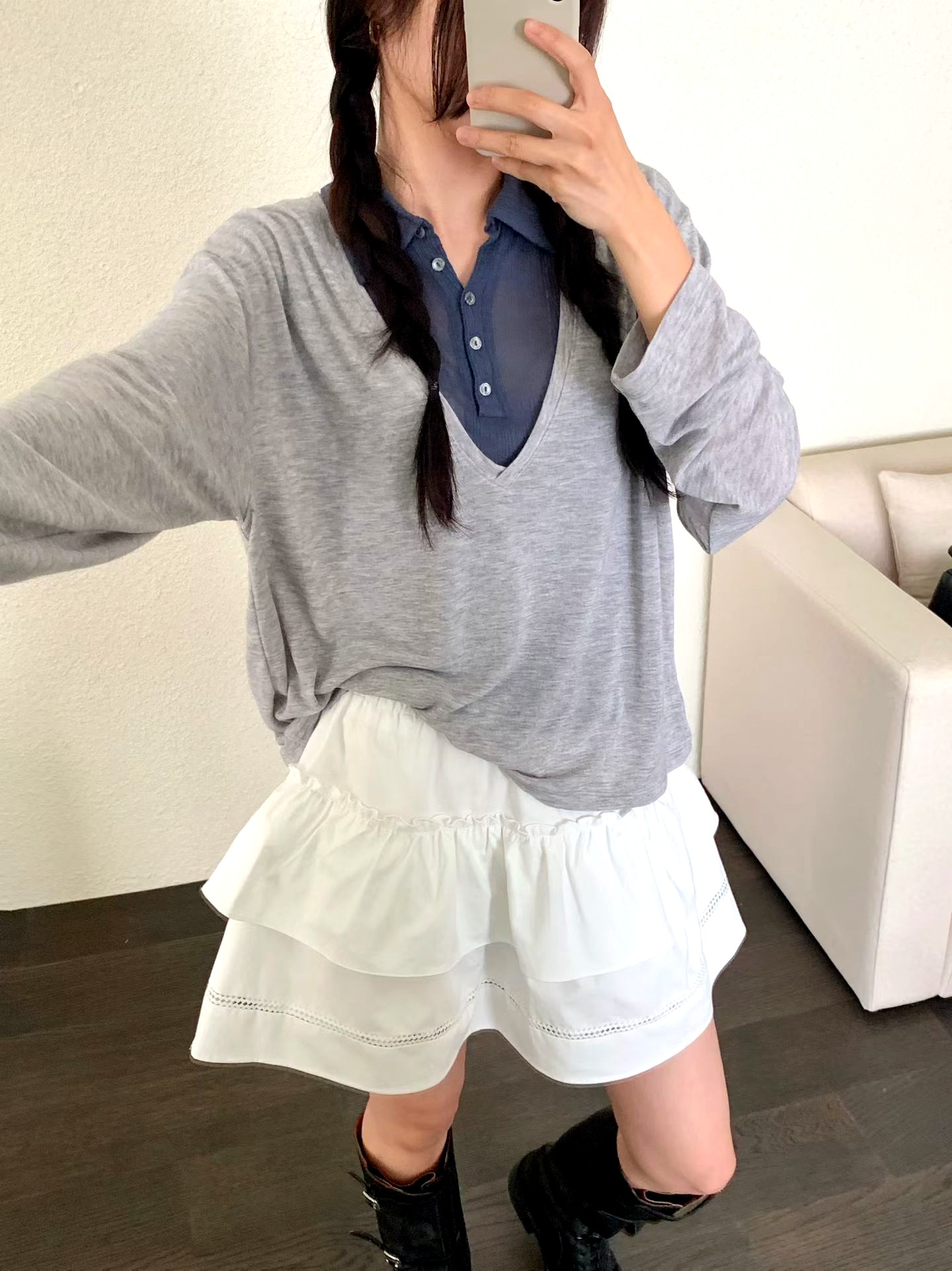 패셔너블한 캐주얼 여성용 탑, 편안한 V넥 디자인